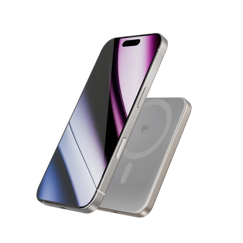 Bezdrôtová powerbanka Epico UltraPack Qi2 Slim 5000mAh Alu Mag+ EM51 - titánová