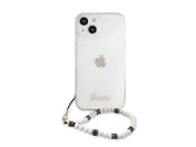Guess PC Script and White Pearls Case iPhone 13 Pro