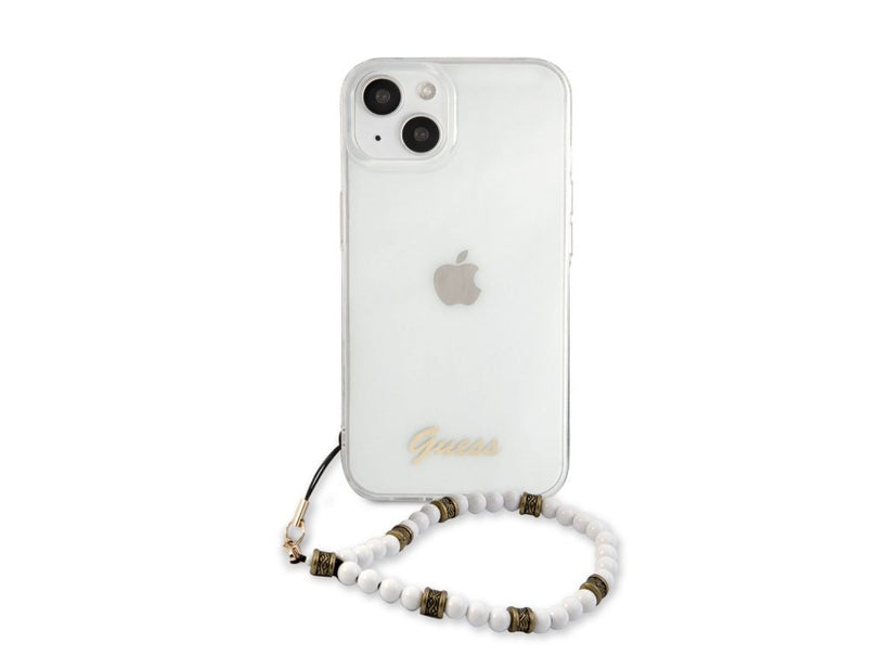 Guess PC Script and White Pearls Case iPhone 13 Pro