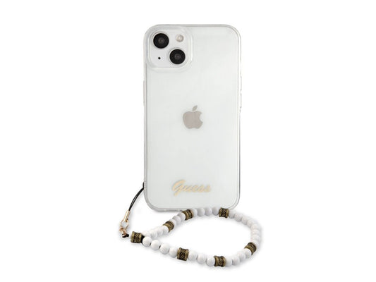 Guess PC Script and White Pearls Case iPhone 13 Pro