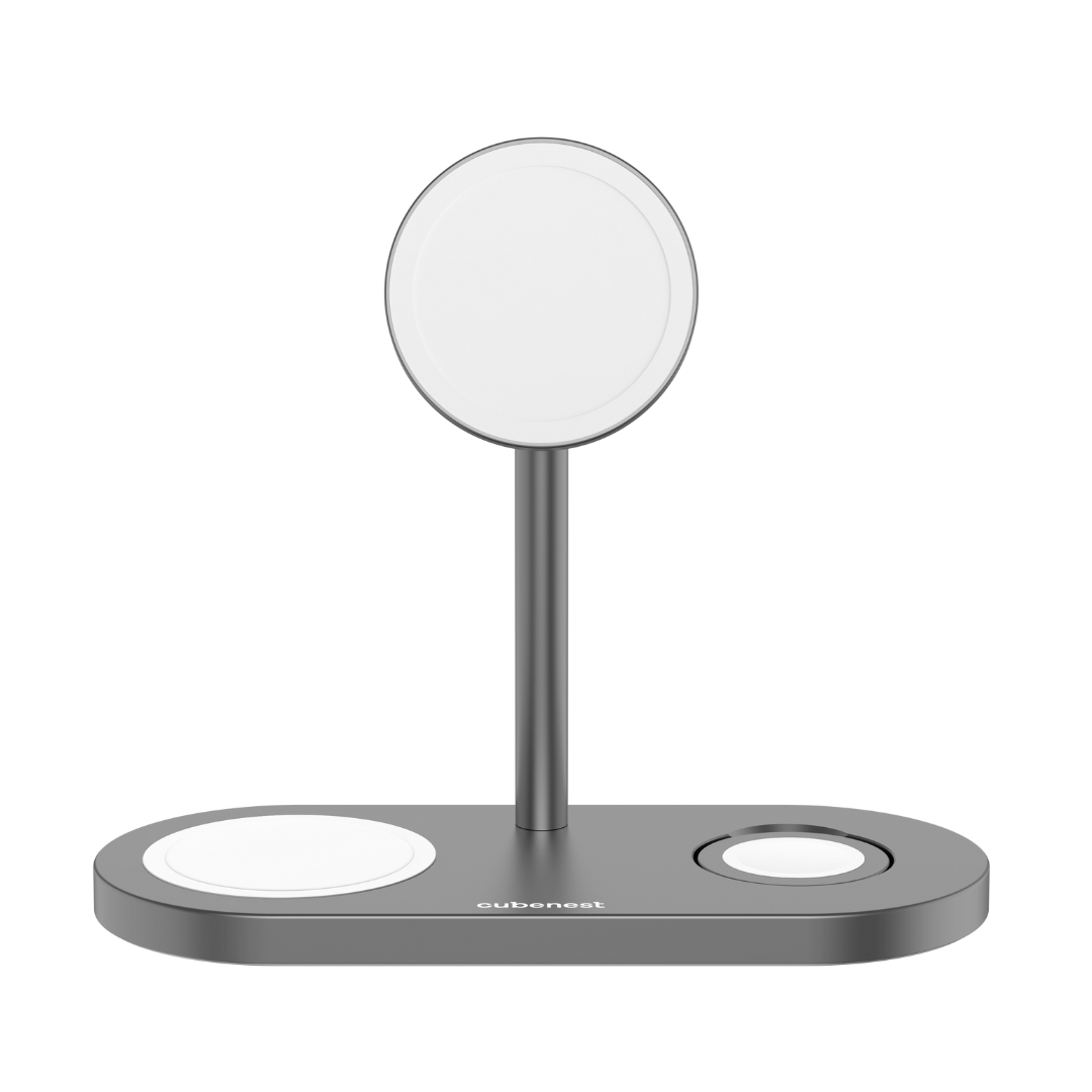Cubenest 3v1 Bezdrôtová magentická nabíjačka S313 Pro - Space Grey