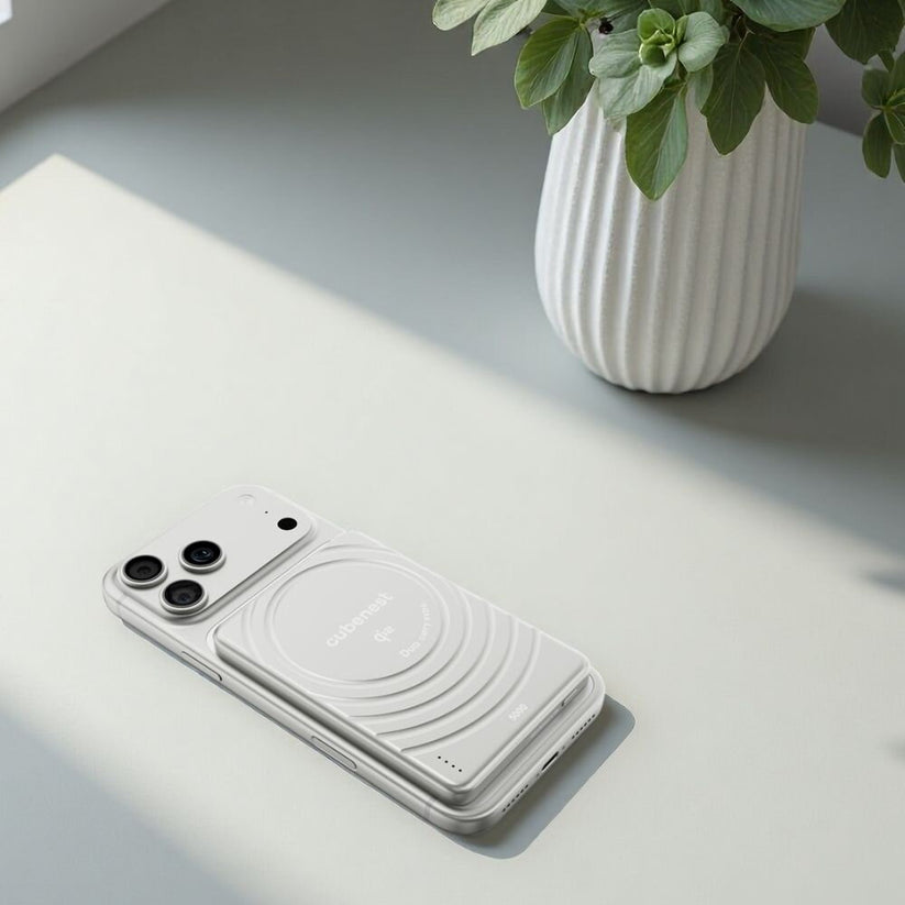 Cubenest Qi2 Magnetická bezdrôtová powerbanka SlimDual 5000 mAh SQ1B3D - strieborná - iSTYLE.sk