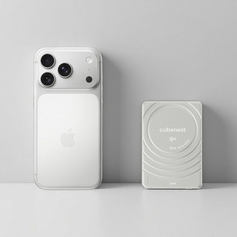 Cubenest Qi2 Magnetická bezdrôtová powerbanka SlimDual 5000 mAh SQ1B3D - strieborná - iSTYLE.sk