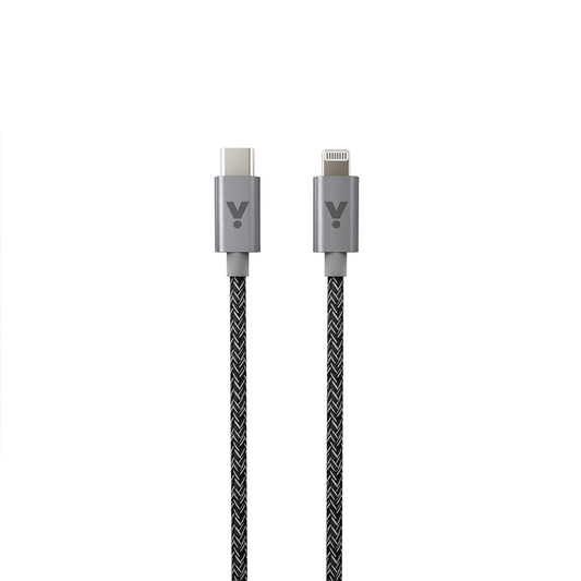 ISTYLE FABRIC BRAIDED CABLE USB-A to Lightning 1.8m 2020 - space grey