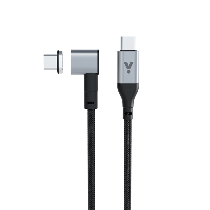 Magnetický opletený dátový kábel USB-C na USB-C iSTYLE - sivý