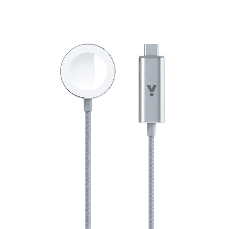 Magnetický USB-C rýchlonabíjací kábel pre Apple Watch 1,2 m iSTYLE - strieborný