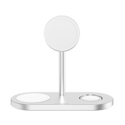 CubeNest 3v1 Magnetická bezdrôtová nabíjačka S313 Pro - Silver