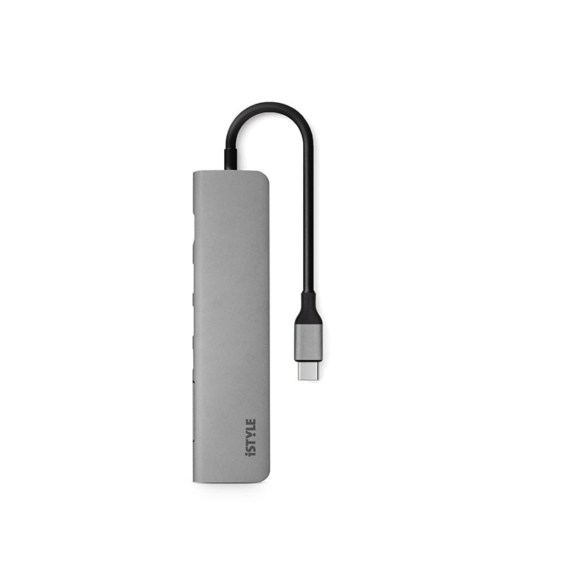 Hliníkový 8K HUB 7v1 s konektorom USB-C iSTYLE - vesmírne šedý