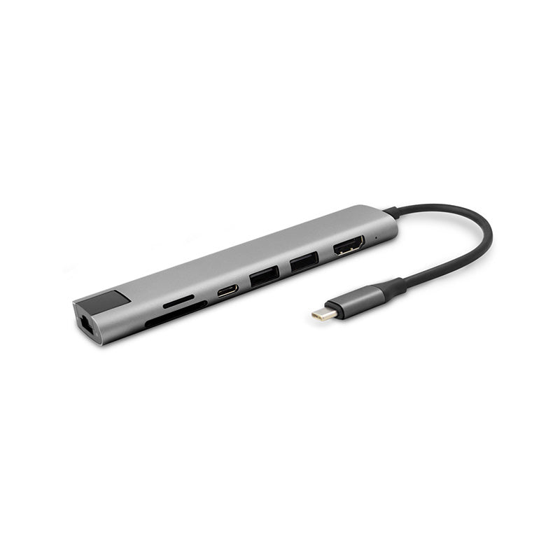 Hliníkový 8K HUB 7v1 s konektorom USB-C iSTYLE - vesmírne šedý