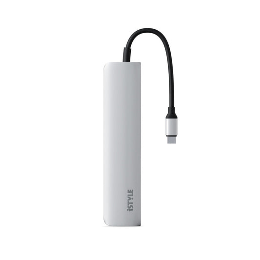 Hliníkový 8K HUB 6v1 s konektorom USB-C iSTYLE - strieborný