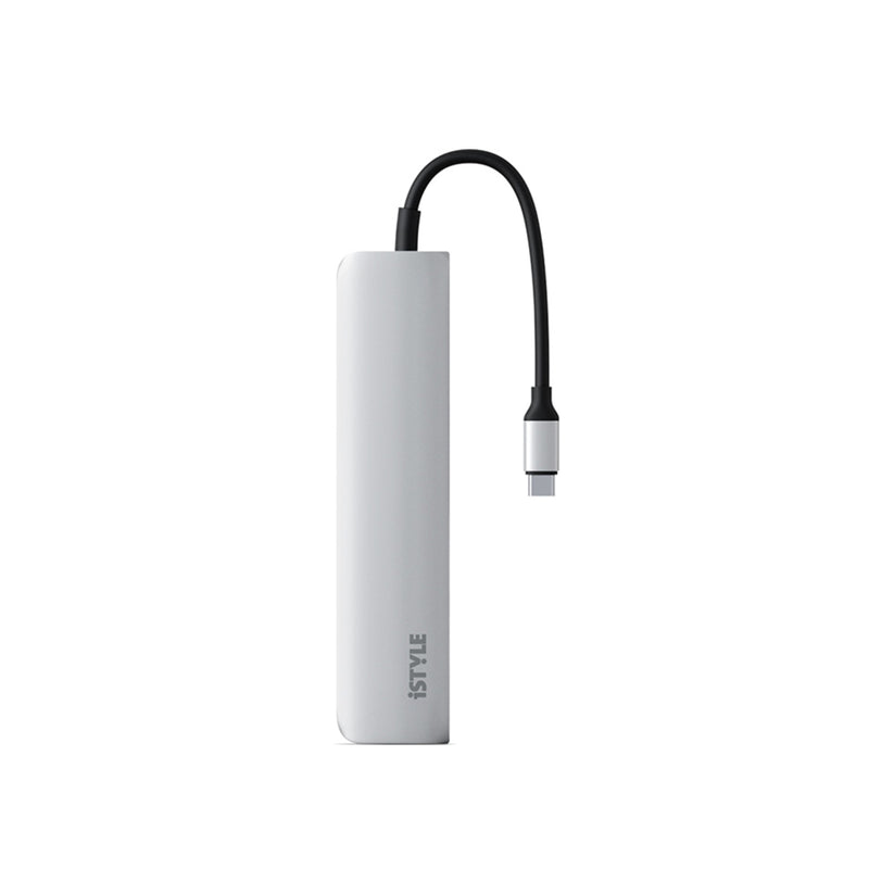 Hliníkový 8K HUB 6v1 s konektorom USB-C iSTYLE - strieborný