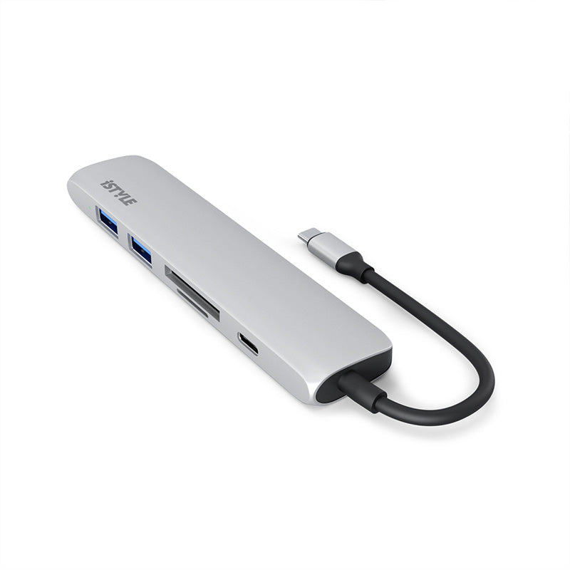 Hliníkový 8K HUB 6v1 s konektorom USB-C iSTYLE - strieborný