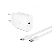 iSTYLE 20W PD Charger Bundle with USB-C to USB-C cable 1.2m - white