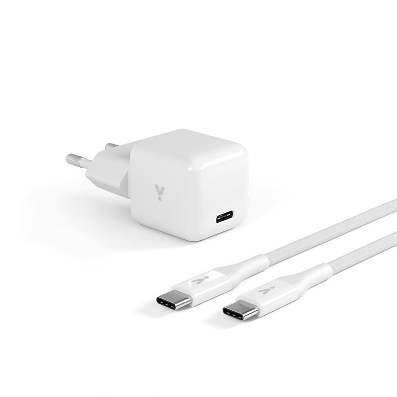 iSTYLE 30W GaN Charger Bundle with 1.2m USB-C cable - white