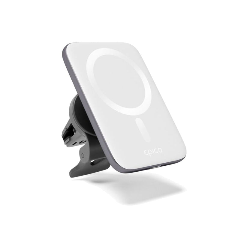 iSTYLE Qi2 Ultrathin Wireless Car Charger MagSafe compatible - silver/white
