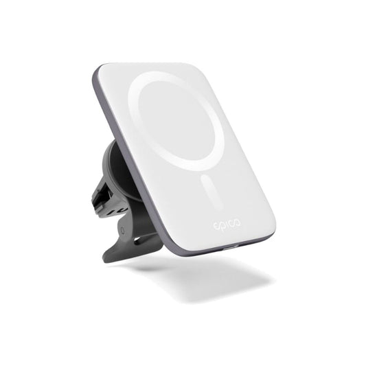 iSTYLE Qi2 Ultrathin Wireless Car Charger MagSafe compatible - silver/white