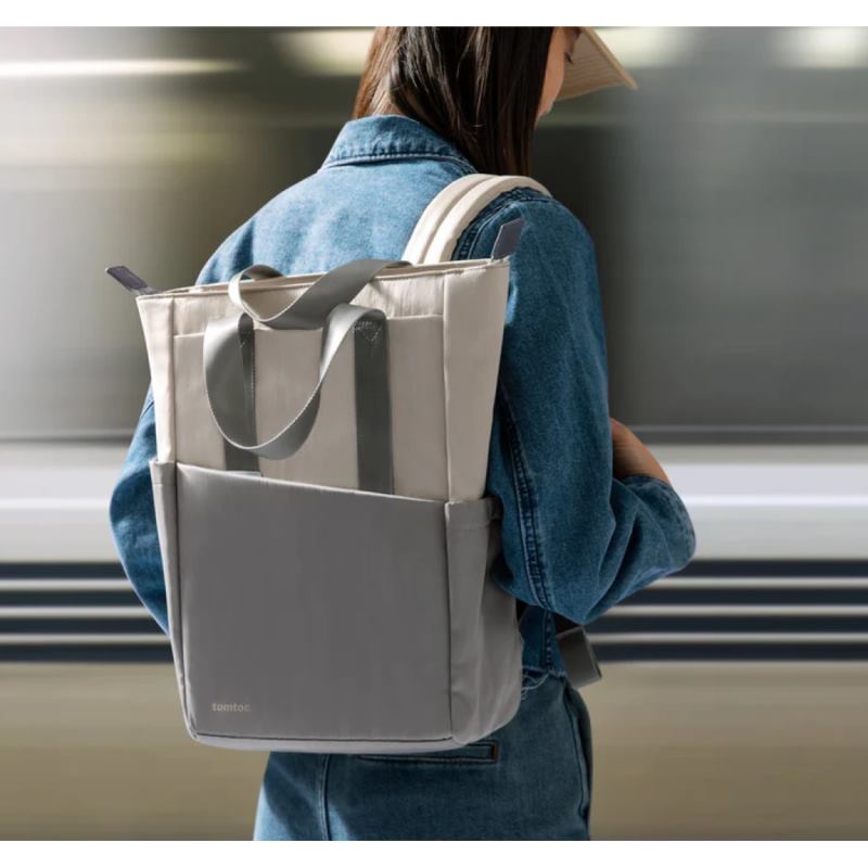TOMTOC SLASH Laptop Backpack up to 14'' Moon Gray