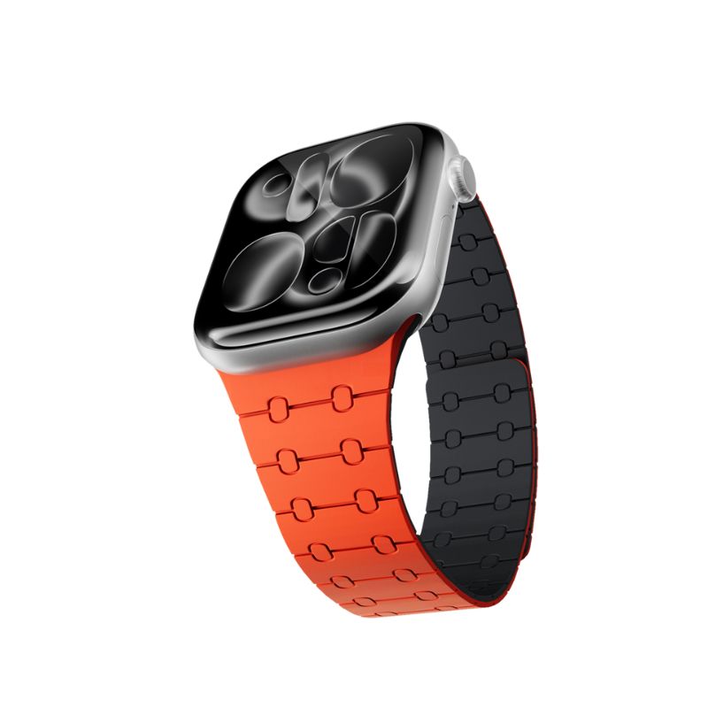 Epico Magnetic+ silikónový remienok pre Apple Watch 42/41/40/38mm - oranžový