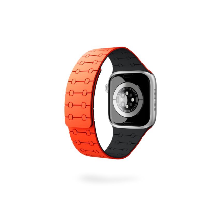 Epico Magnetic+ silikónový remienok pre Apple Watch 42/41/40/38mm - oranžový