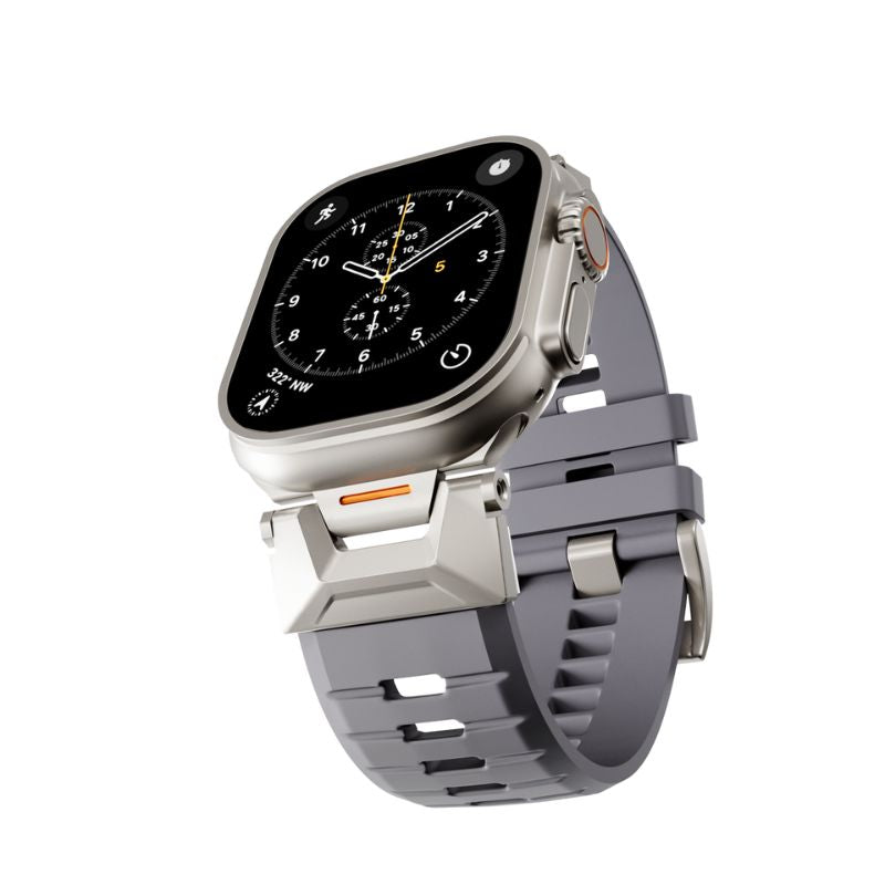 Epico Rubber Pro remienok s nerezovým zapínaním pre Apple Watch 49/46/45/44/42mm - sivá