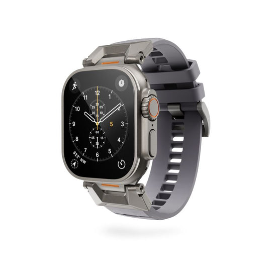 Epico Rubber Pro remienok s nerezovým zapínaním pre Apple Watch 49/46/45/44/42mm - sivá