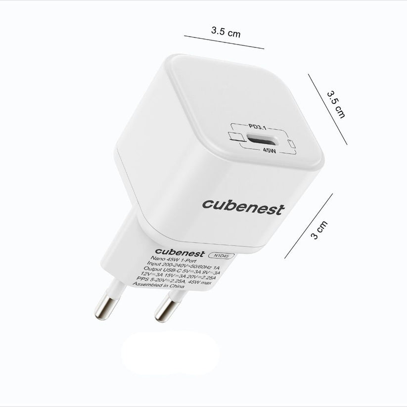 Cubenest PD GaN nano nabíjačka USB-C 45W N1D45 - biela - iSTYLE.sk