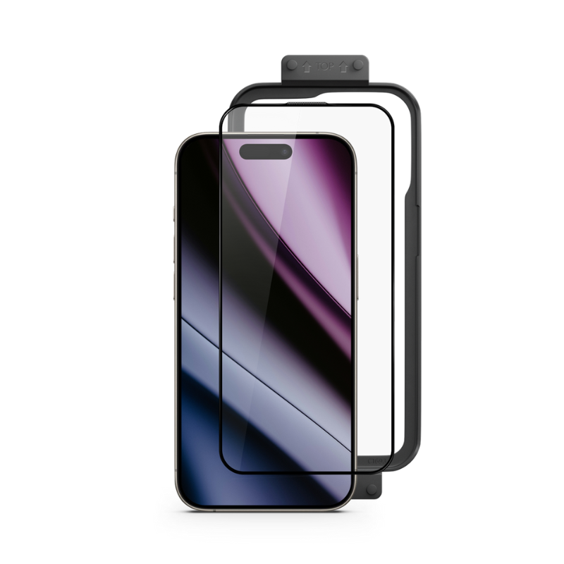 Ochranné sklo pre iPhone 14 Pro Max/15 Plus/16 Plus Epico Hero Glass 3D - s inštalačným rámčekom
