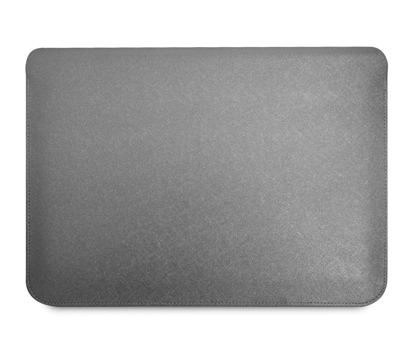 Guess Saffiano Triangle Metal Logo Computer Sleeve 16 Silver