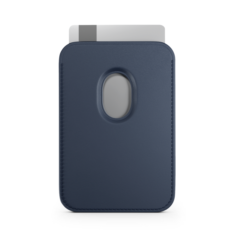 Kožená MagSafe peňaženka Epico Mag+ Leather Wallet - modrá