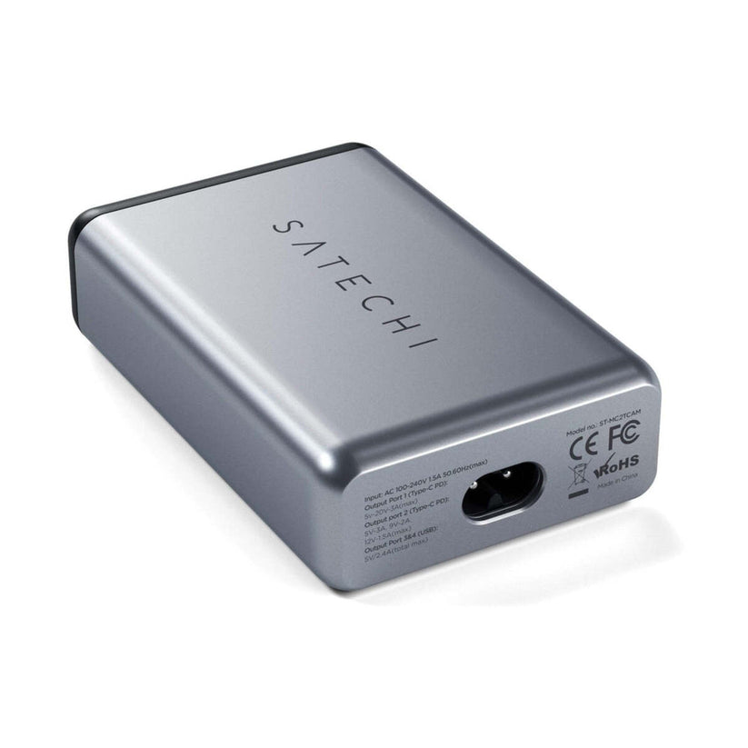Satechi 75W Dual TYPE-C PD Travel Charger (2x USB-A,1x USB-C PD 18W,1x USB-C PD 60W) - Space Gray