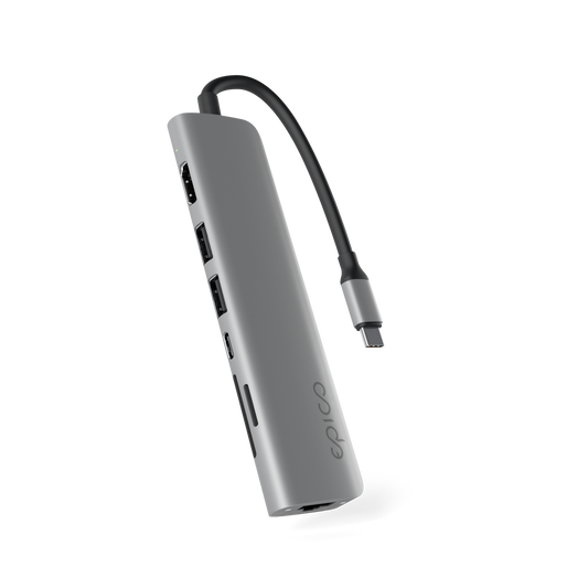 Hub Epico 7in1 Multimedia Hub s USB-C konektorom - tmavo atramentová - iSTYLE.sk