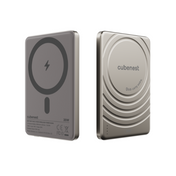 CubeNest S1B3D Slim MagSafe powerbanka (5000 mAh) - prírodný titán