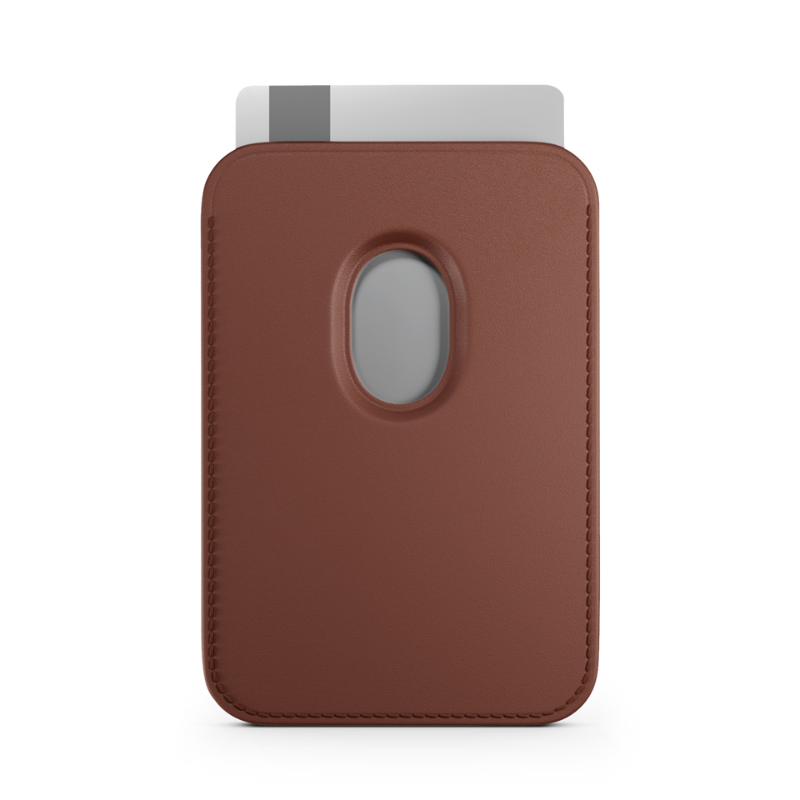 Kožená MagSafe peňaženka Epico Mag+ Leather Wallet - hnedá