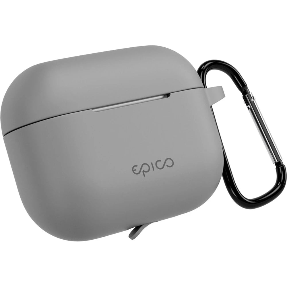 Epico silikónové puzdro s karabínou pre AirPods Pro 3 - sivé