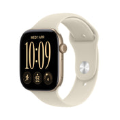 Apple Watch Series 12 GPS 42 mm – hliníkový kryt vo farbe svetlozlatá, športový remienok vo farbe piesková béžová – M/L