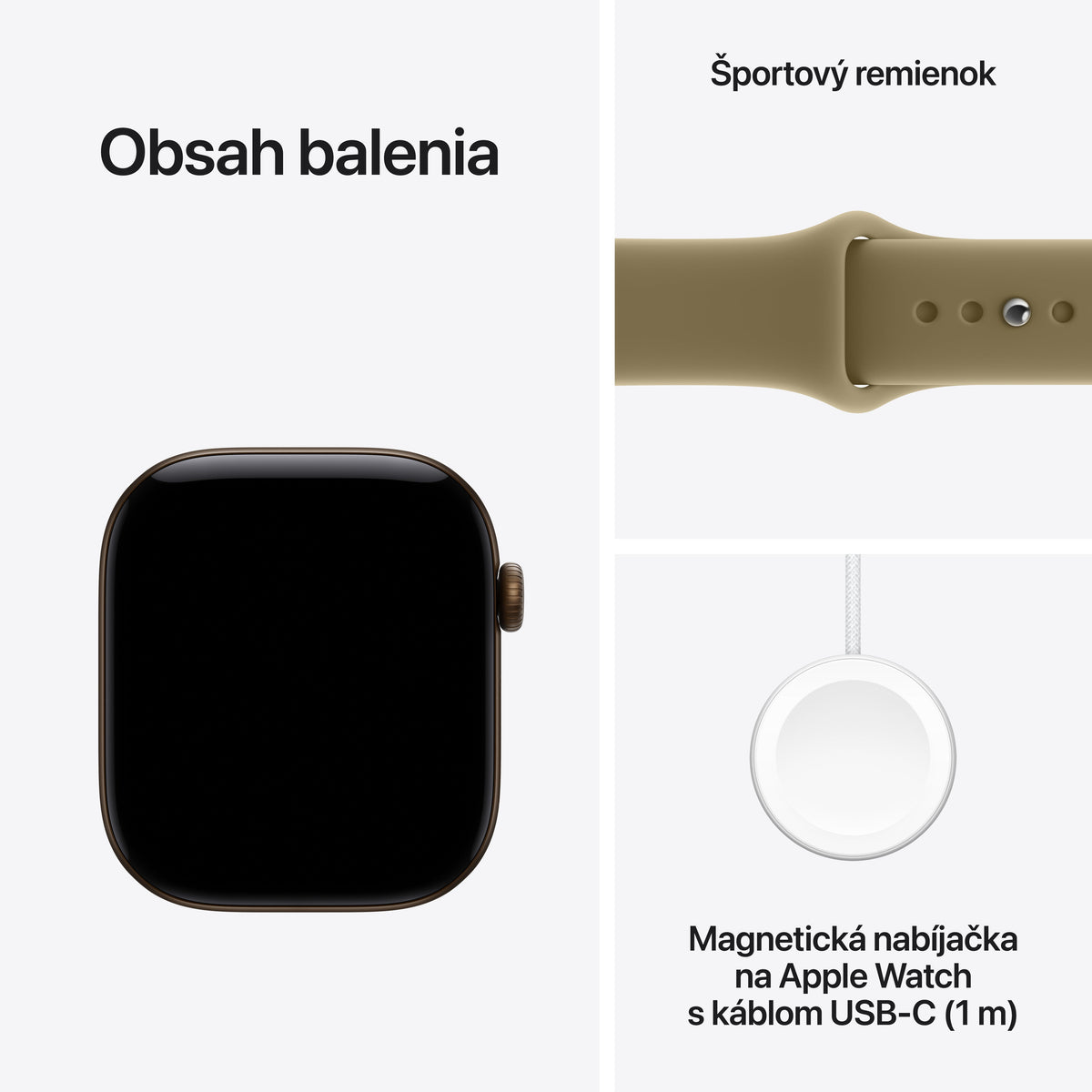 Apple Watch Series 12 GPS + Cellular 46 mm – hliníkový kryt vo farbe tmavobronzová, športový remienok vo farbe olivová – S/M