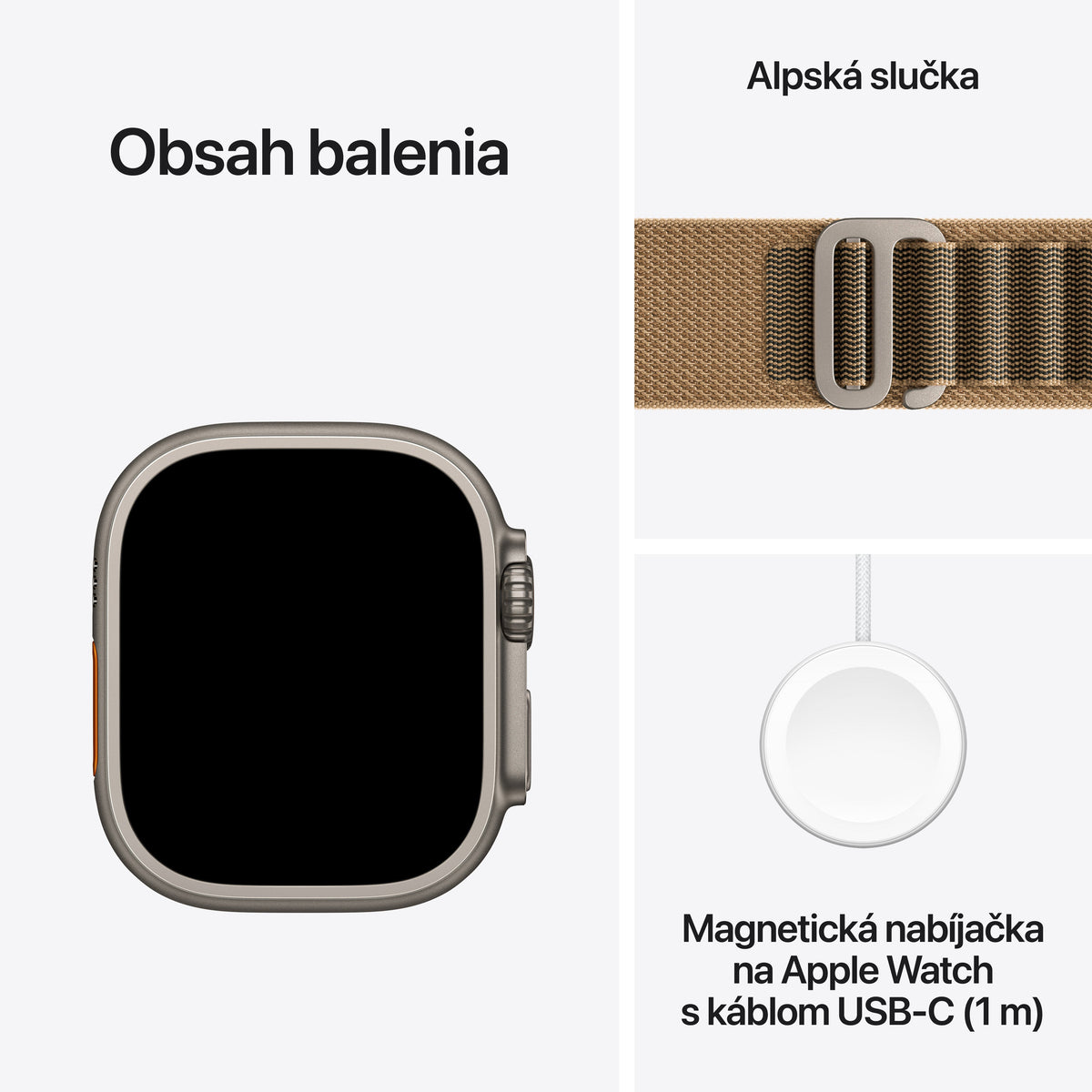 Apple Watch Ultra 4 GPS + Cellular 49 mm – titánový kryt vo farbe prírodná, alpská slučka vo farbe púštna – S