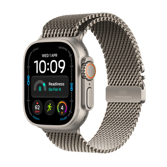 Apple Watch Ultra 4 GPS + Cellular 49 mm – titánový kryt vo farbe prírodná, titánová milánska slučka vo farbe prírodná – M