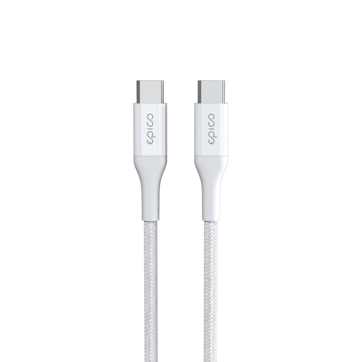 Epico GaN nabíjačka 100 W s USB-C káblom 2 m – biela – detail USB-C konektorov