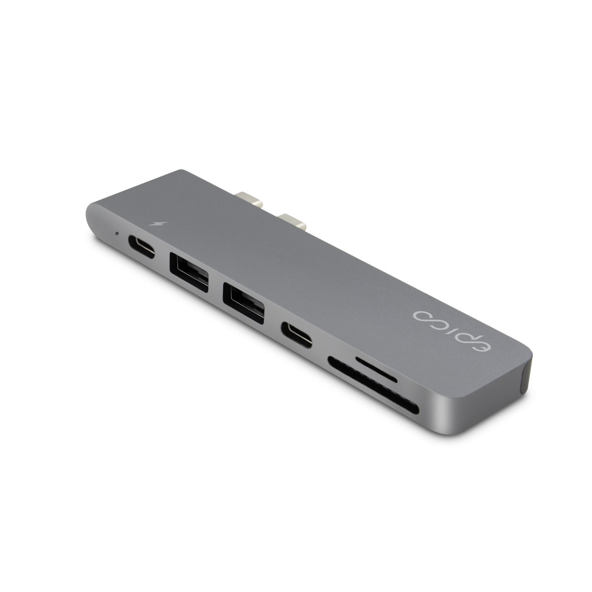Epico USB-C Hub Pro 7 v 1 pre MacBook – vesmírne sivý – celkový pohľad