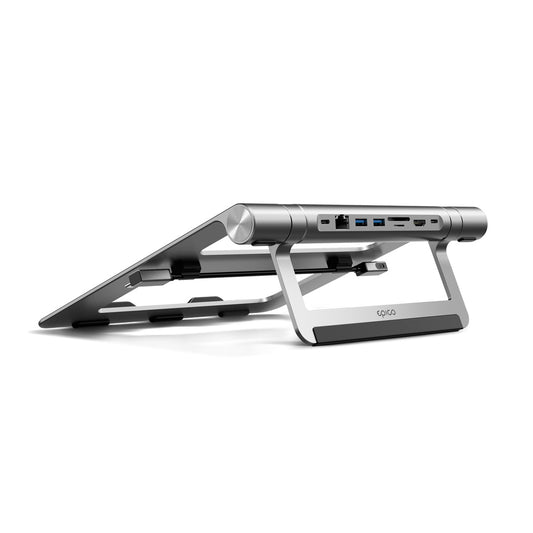 Epico Multiport 8 v 1 stojan s USB-C hubom – vesmírne sivý – stojan s pripojeným hubom