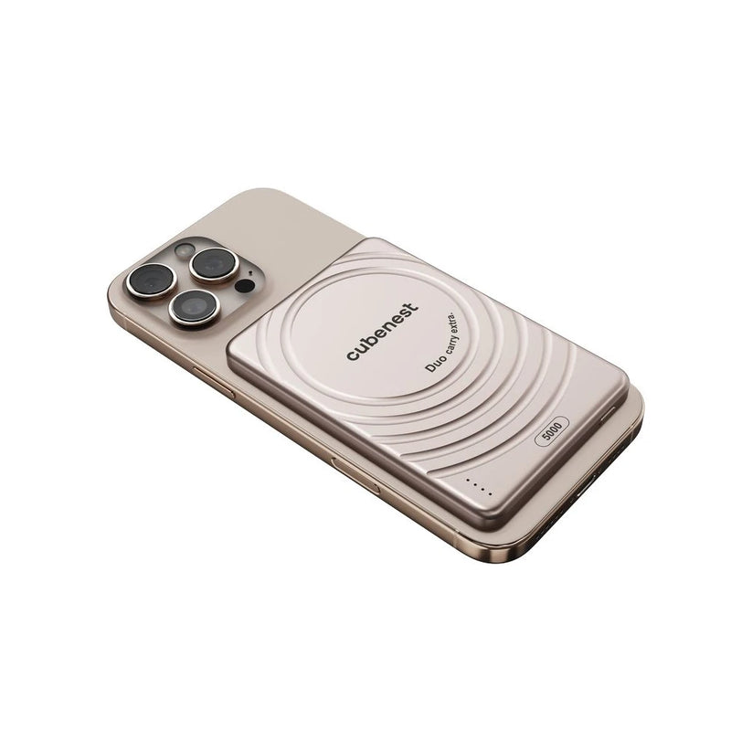 CubeNest S1B3D Slim MagSafe powerbanka (5000 mAh) - zlatá - iSTYLE SK