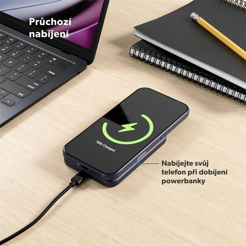 Bezdrôtová powerbanka Epico UltraPack Qi2 Slim 5000mAh Alu Mag+ EM51 - modrá - iSTYLE.sk