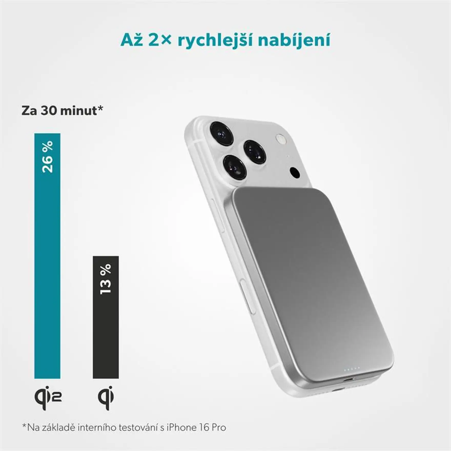 Bezdrôtová powerbanka Epico UltraPack Qi2 Slim 5000mAh Alu Mag+ EM51 - strieborná