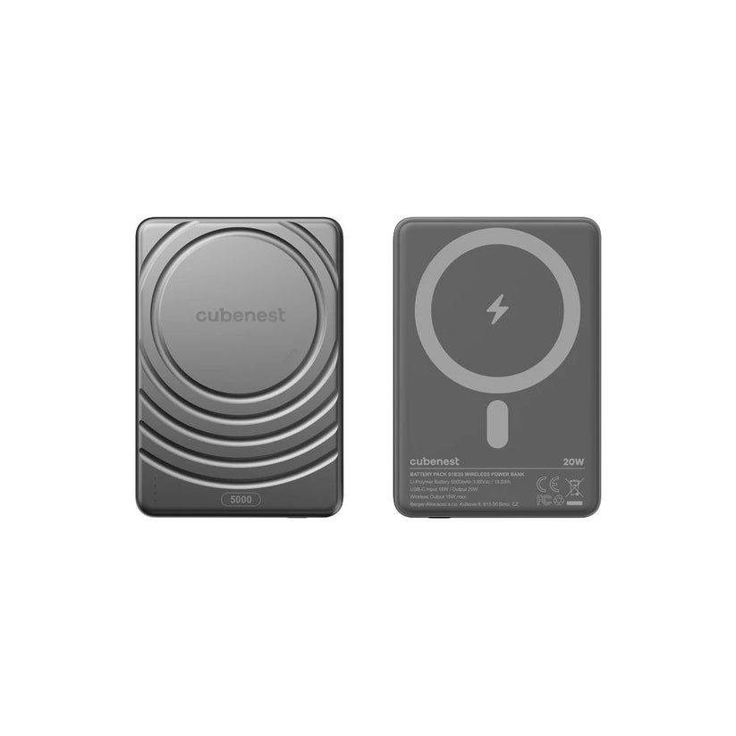 CubeNest S1B3D Slim MagSafe powerbanka (5000 mAh) - čierna - iSTYLE SK