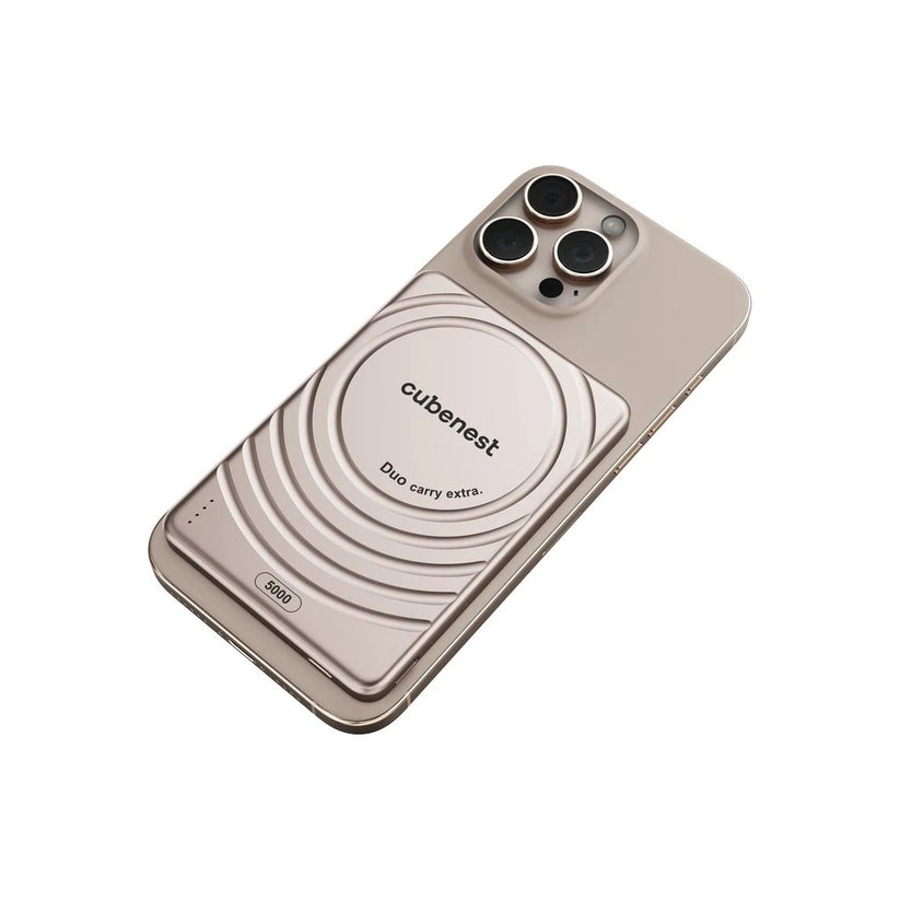 CubeNest S1B3D Slim MagSafe powerbanka (5000 mAh) - zlatá - iSTYLE SK