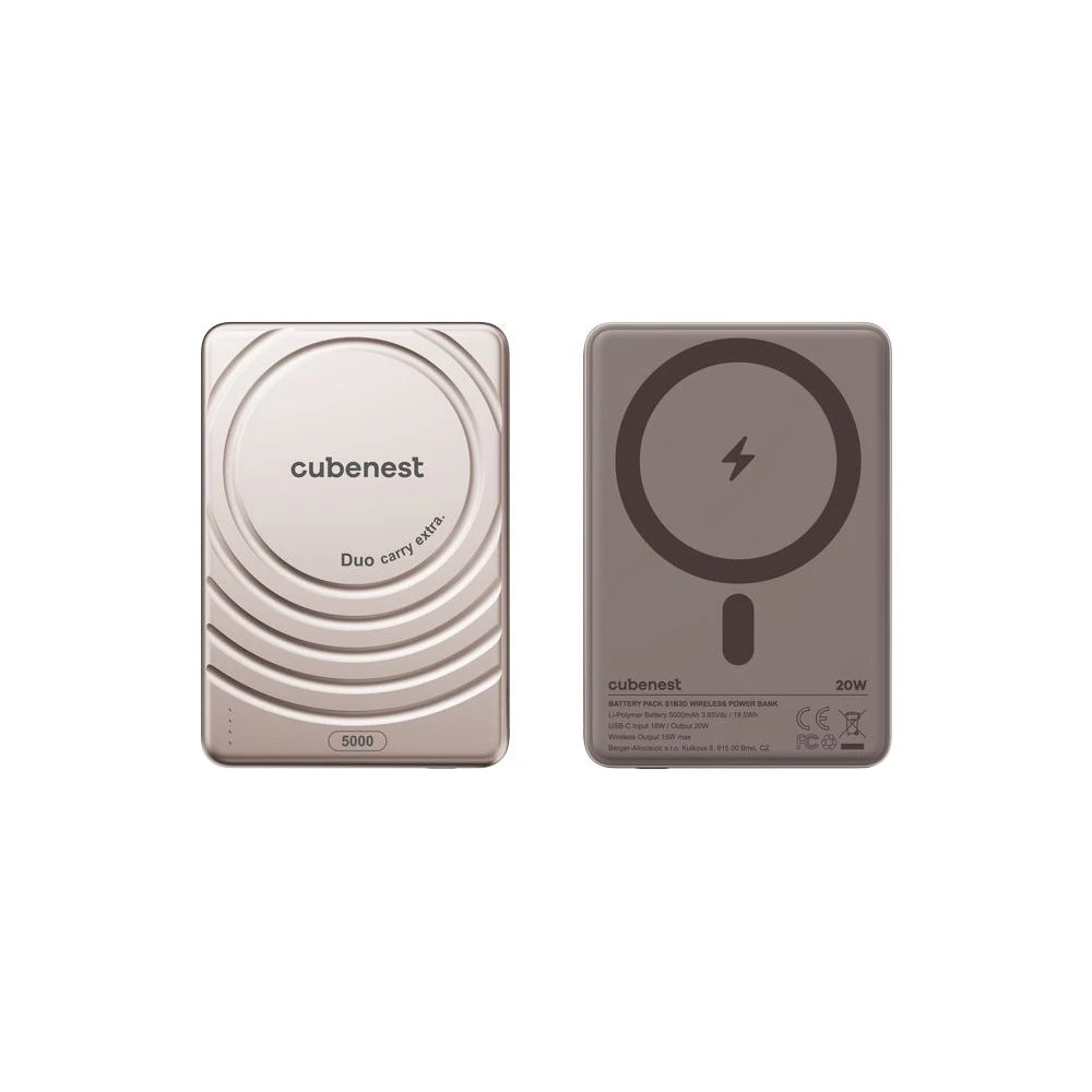 CubeNest S1B3D Slim MagSafe powerbanka (5000 mAh) - zlatá - iSTYLE SK