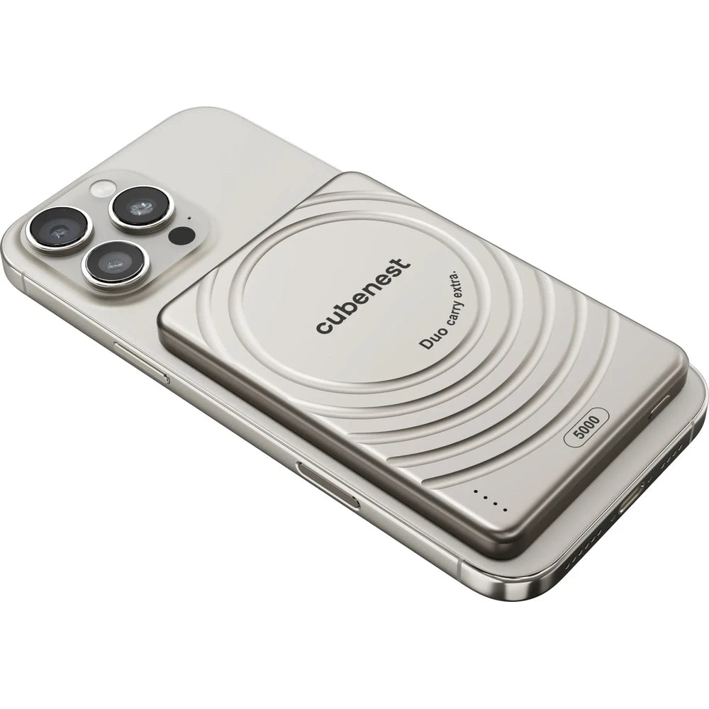 CubeNest S1B3D Slim MagSafe powerbanka (5000 mAh) - prírodný titán - iSTYLE SK