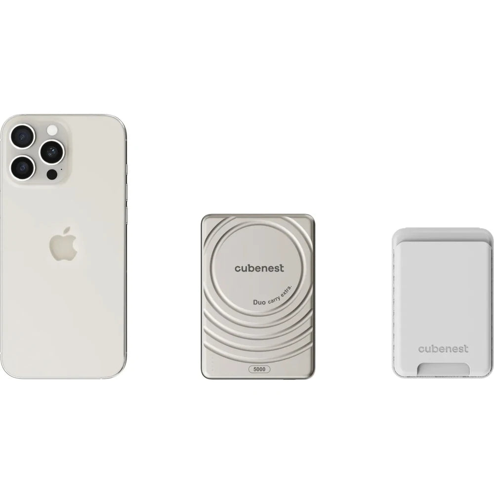 CubeNest S1B3D Slim MagSafe powerbanka (5000 mAh) - prírodný titán - iSTYLE SK