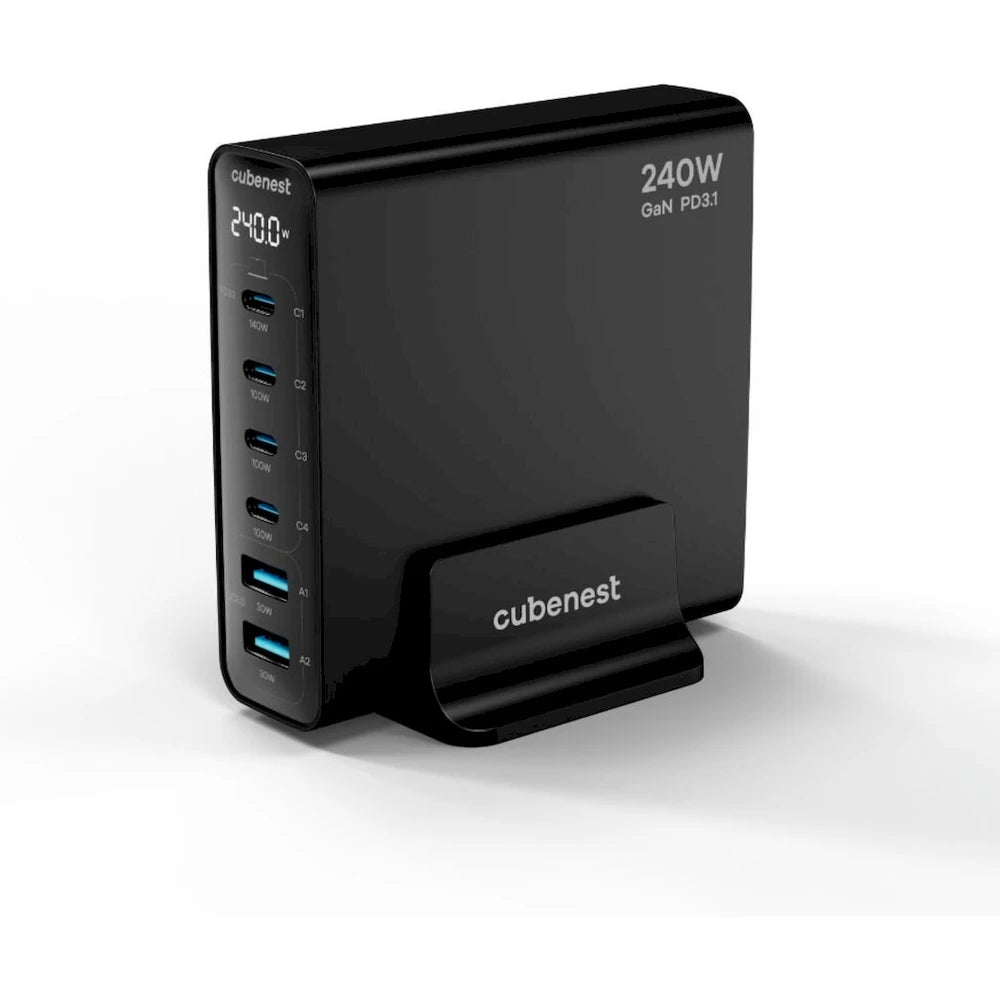 CubeNest S6D0 GaN nabíjacia stanica s Power Delivery 3.1. (240W) - čierna - iSTYLE.sk